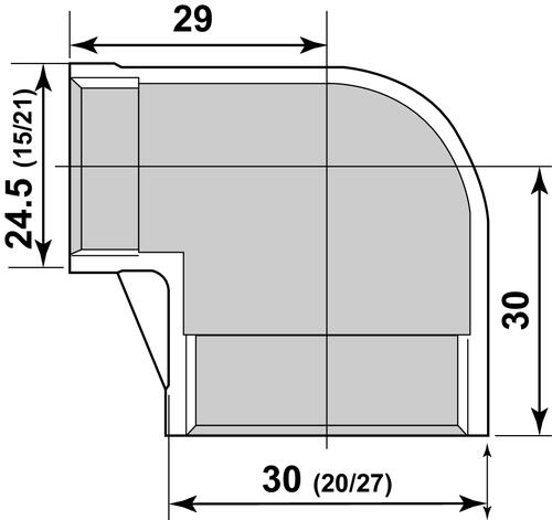 Coude inox 90° à visser F3/4 réduit F1/2